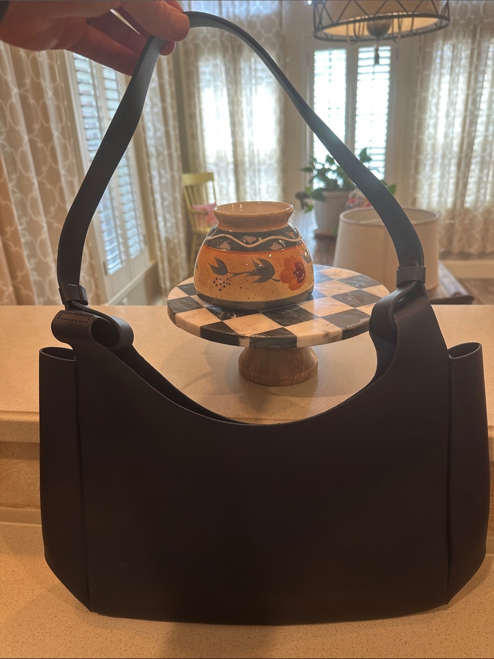 Classic Neiman Marcus Navy/Black Shoulder Bag - Sleek Everyday Carry